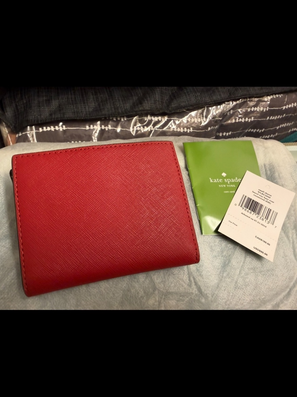Kate Spade Small Shawn Laurel Way Wallet Hazy Rose Rooster Red NWT - Picture 2 of 6